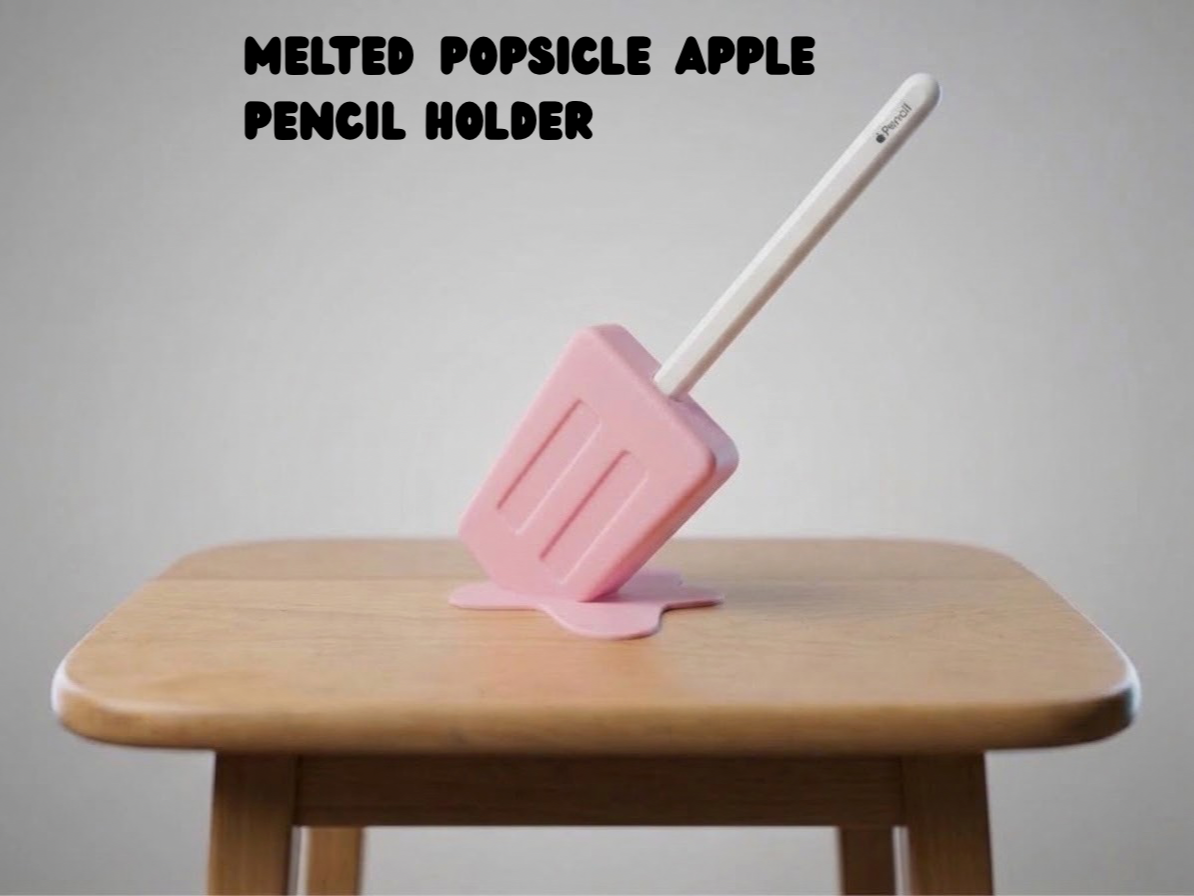 Melted Popsicle Apple Pencil Holder 3D model