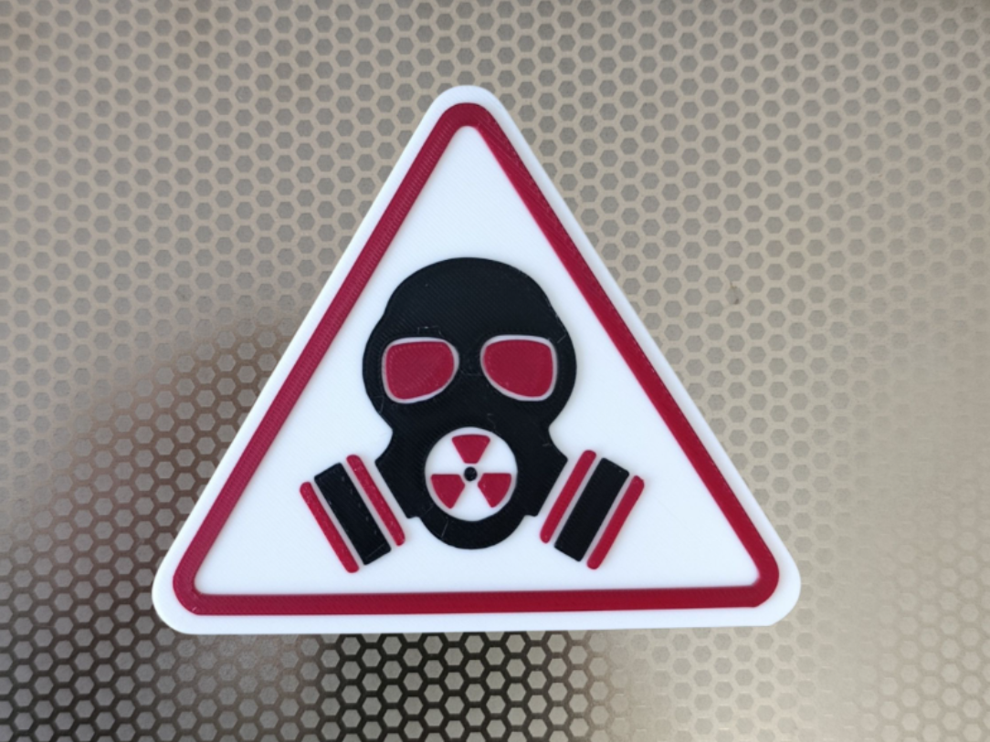 Panneau 3D Attention Danger Radioactif