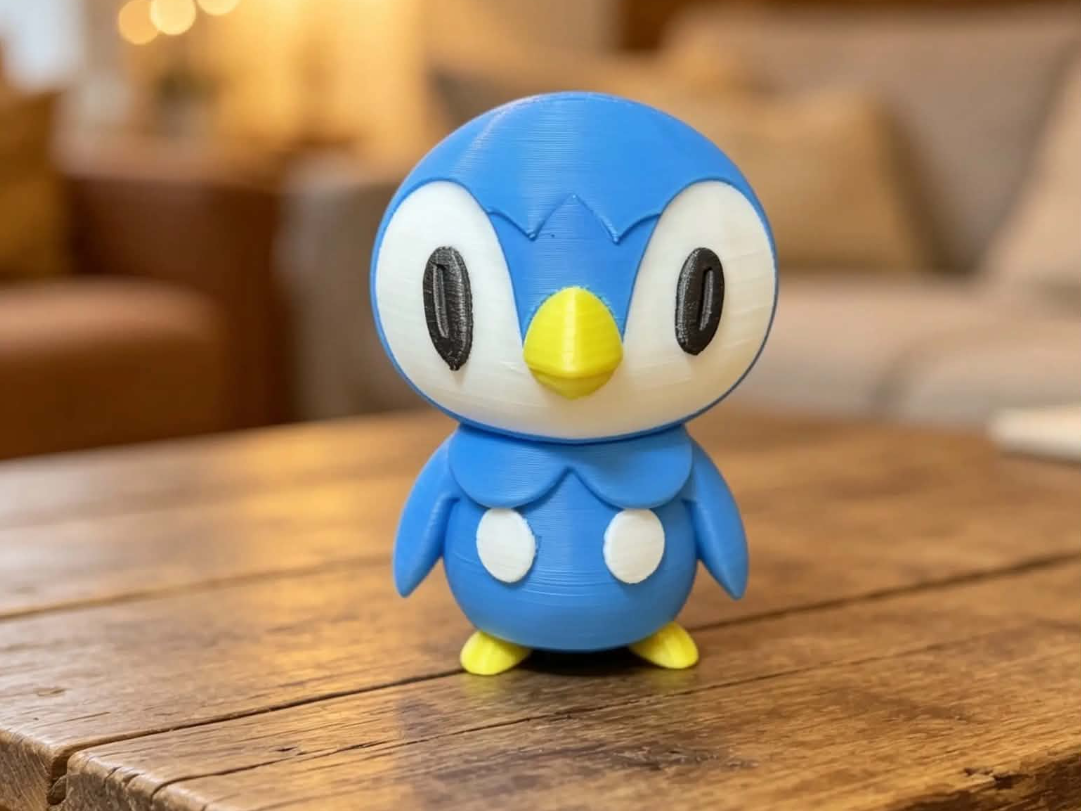 Cute Piplup Figure-Pokémon-Inspired Collectible