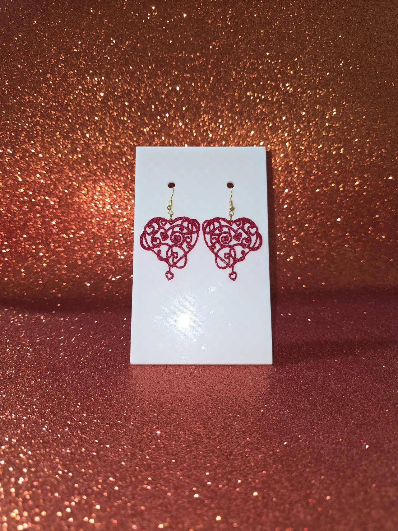 Cascade of hearts earrings view 2