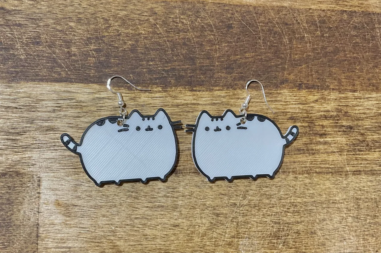 Cute Pusheen Cat Earrings – Kawaii Jewelry view 2