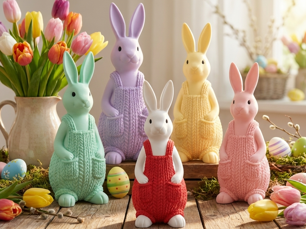 Easter Bunny in Overalls – 3 Sizes & Variations