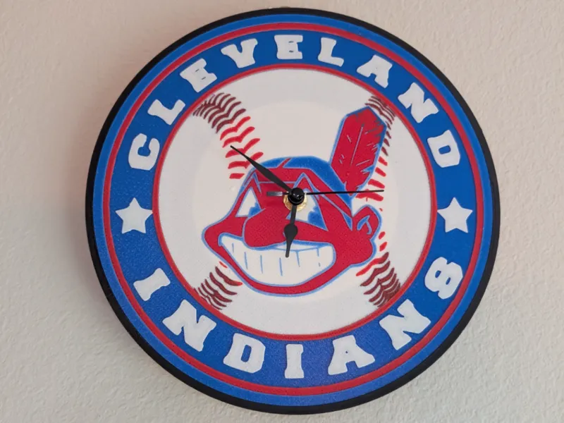 Cleveland Indians Chief Wahoo Clock