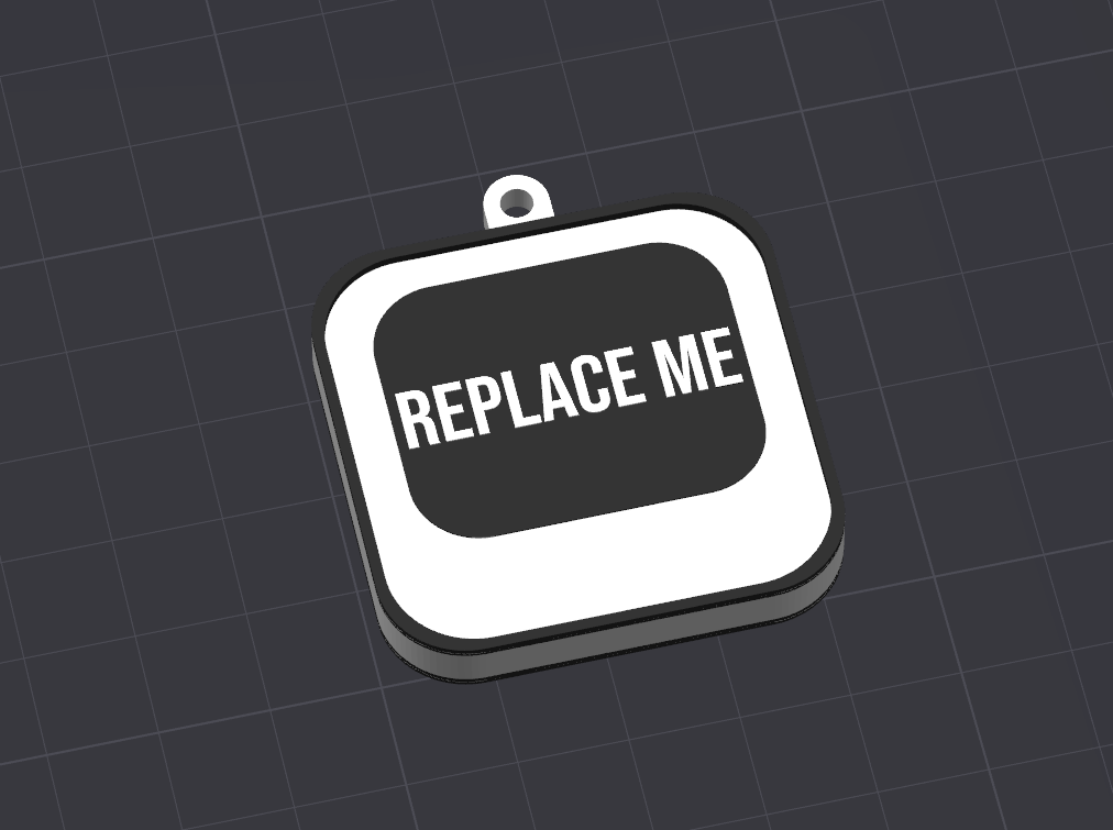 Miniatura 2 do modelo 3D Customizable two sided keychain (Base model)