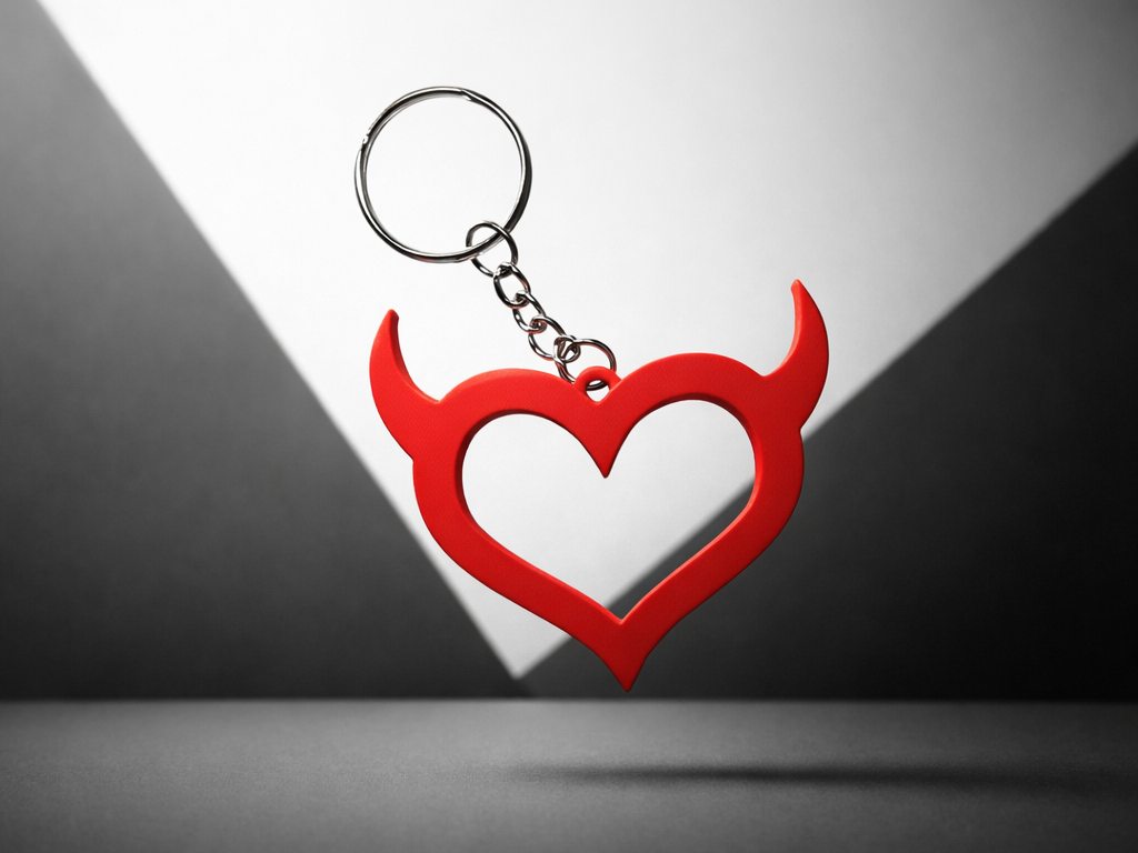 devil heart keychain