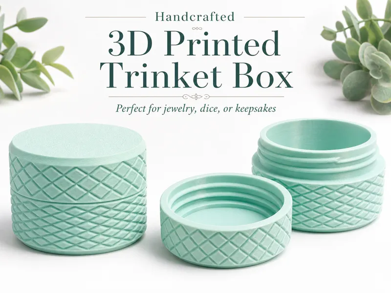 3d printed knurled edge trinket box.