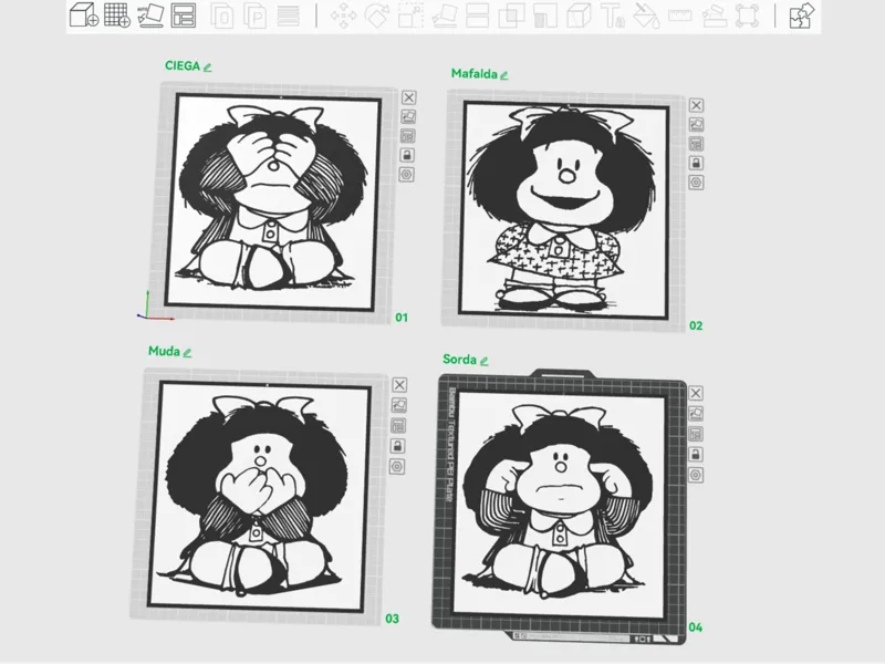 Mafalda 3D Wall Art Combo (Set of 4)