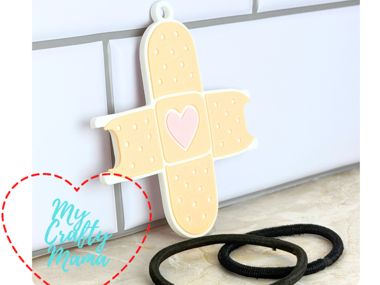 Bandaid nurse hair tie keychain - 1