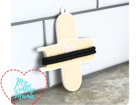 Accesorio para sujetar ligas de cabello: Bandaid nurse hair tie keychain — referencia de MakerWorld