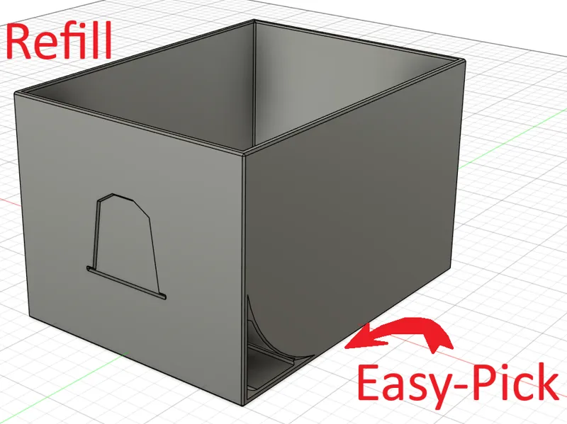 Nespresso style pod box with inset pod mark
