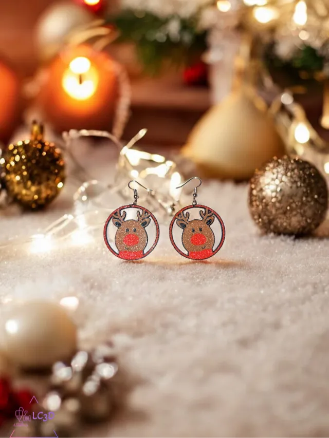Cute Christmas reindeer earrings