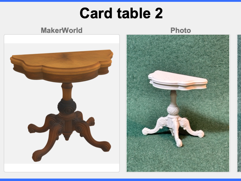 RPG • Dollhouse • Mini: Victorian Era Card table 2
