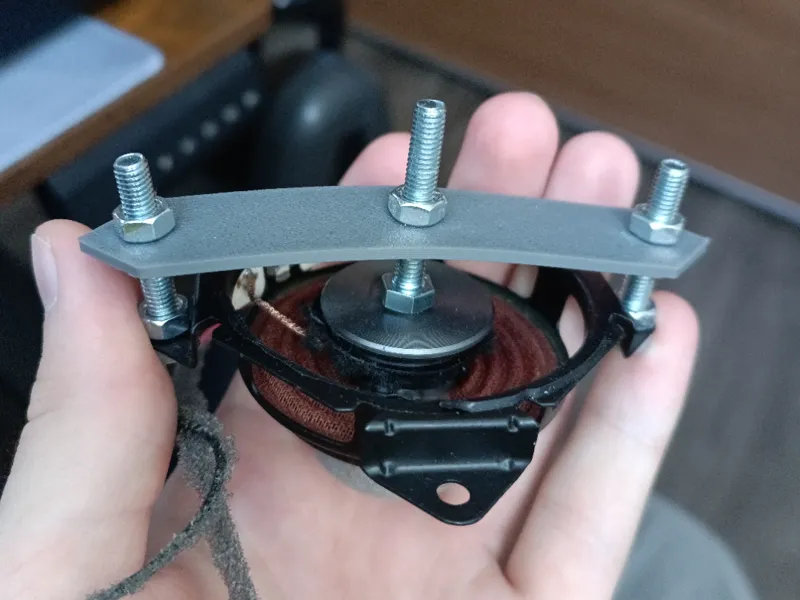 Sim racing bass shaker speaker conversion plates