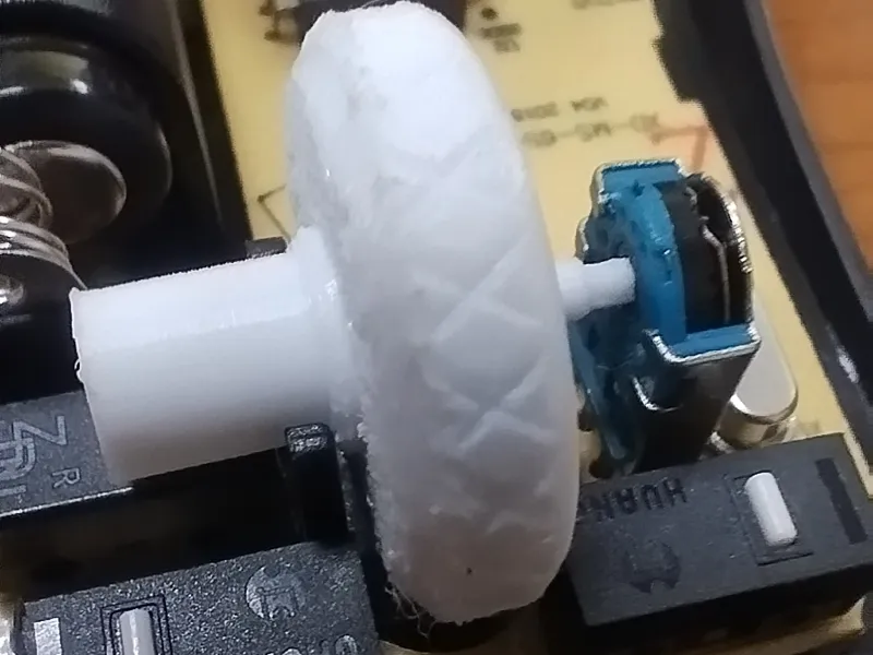 The wheel of a computer mouse