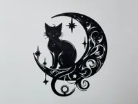 Silhouette de chat sur la lune (décoration murale) — photo 1