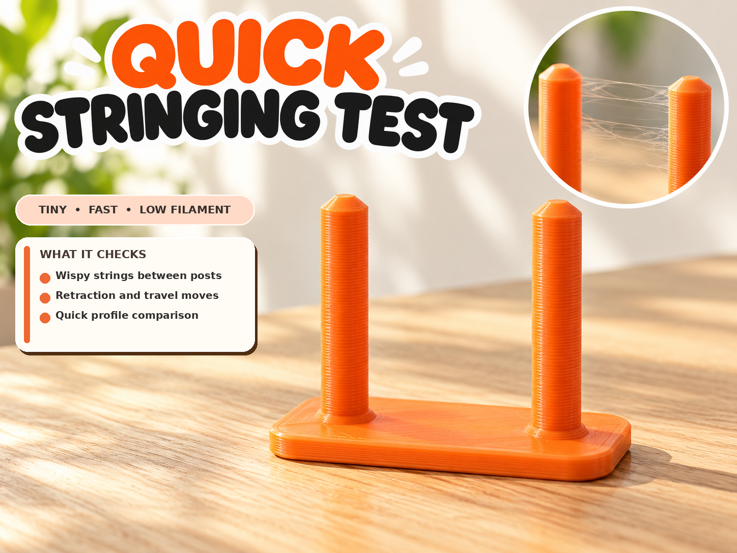 Quick 3D Printer Stringing Test — STL Grátis | 3DFinder