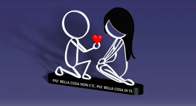 Valentine sculpture with dedication