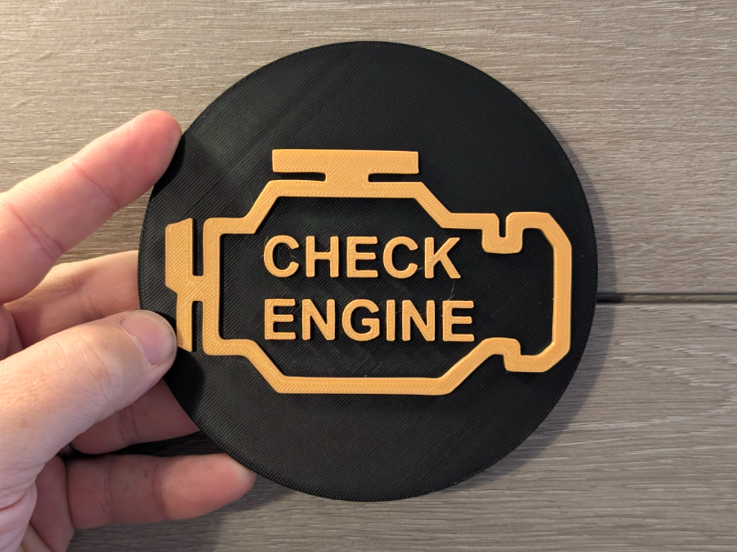 Check Engine CEL light logo sign plaque 2-sizes