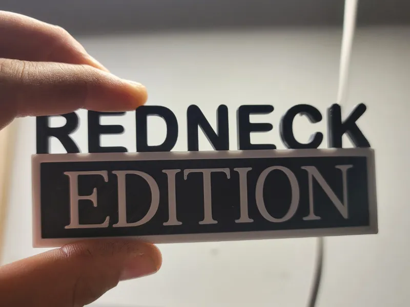 Redneck Edition Car Emblem
