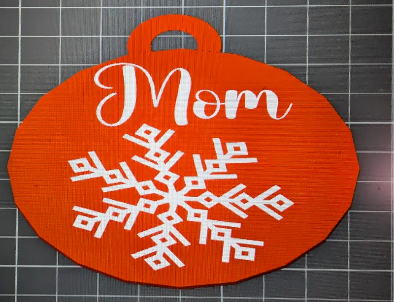 Mom flat Ornament with snowflake