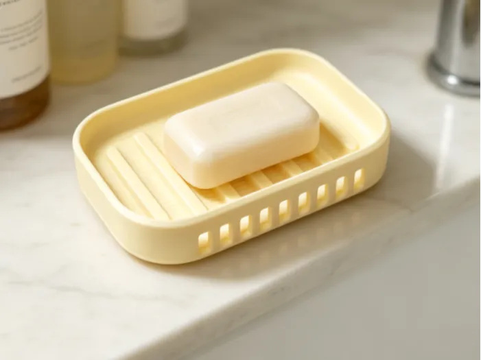 Integrated draining soap dish