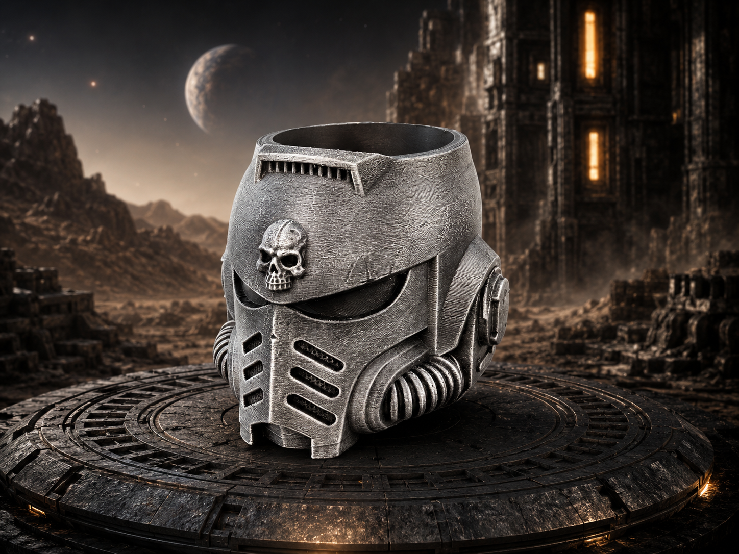 Space Marine Helmet Planter