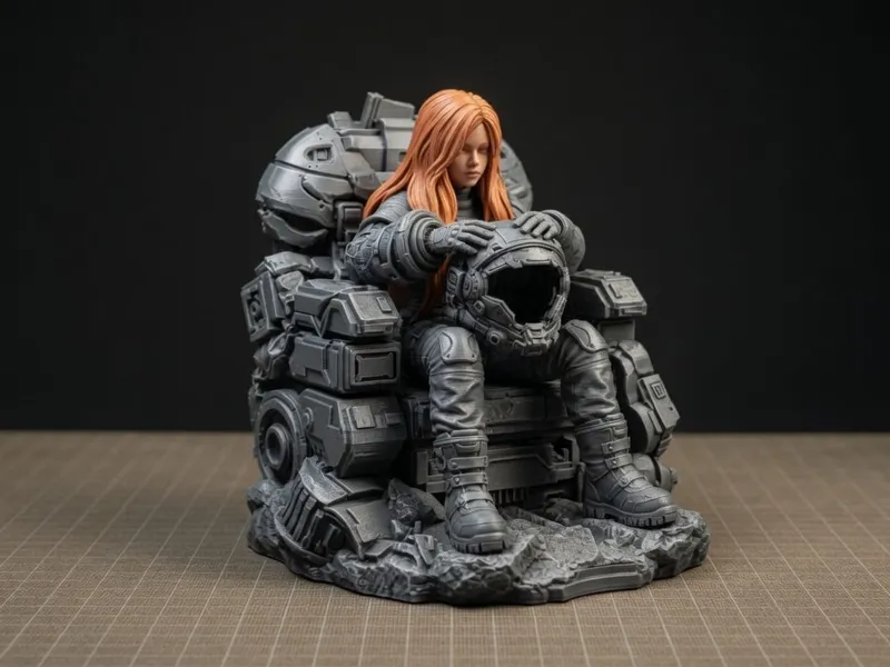 Diana: Pragmata Sci-Fi Throne Diorama