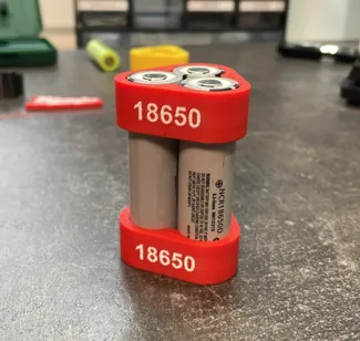 Y holder on 18650 battery