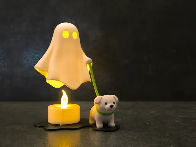 Ghost with a dog on a walk