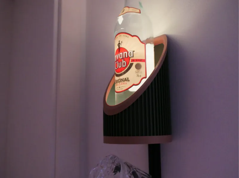 Wall mounted whisky/Liqour Display with Glasholder