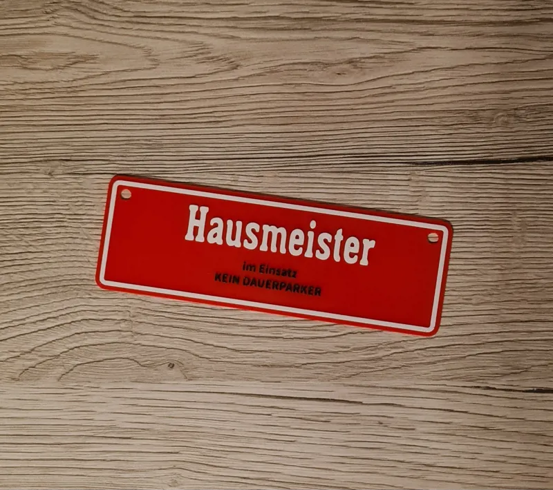 Hausmeister KFZ Schild