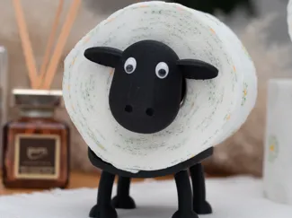 Shaun the toilet paper holding sheep