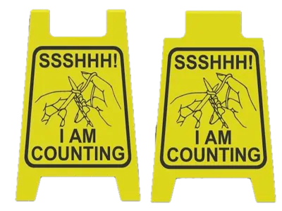 Knitting "SSSHHH I am Counting" Wet Floor Sign