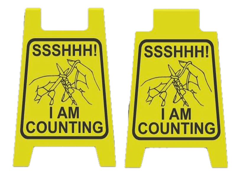 Knitting "SSSHHH I am Counting" Wet Floor Sign