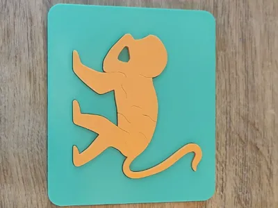 Monkey silhouette puzzle