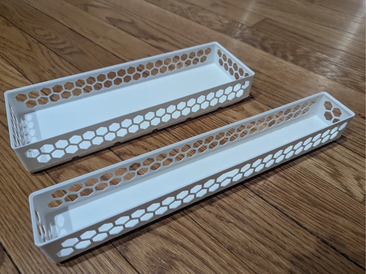 Bacs de rangement hexagonaux Gridfinity 1x7 et 6x2