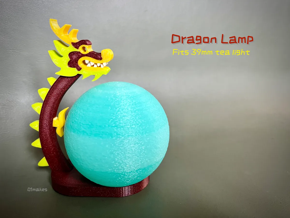 Dragon Lantern Lamp with Pearl Decor - Free 3D Print Model - MakerWorld