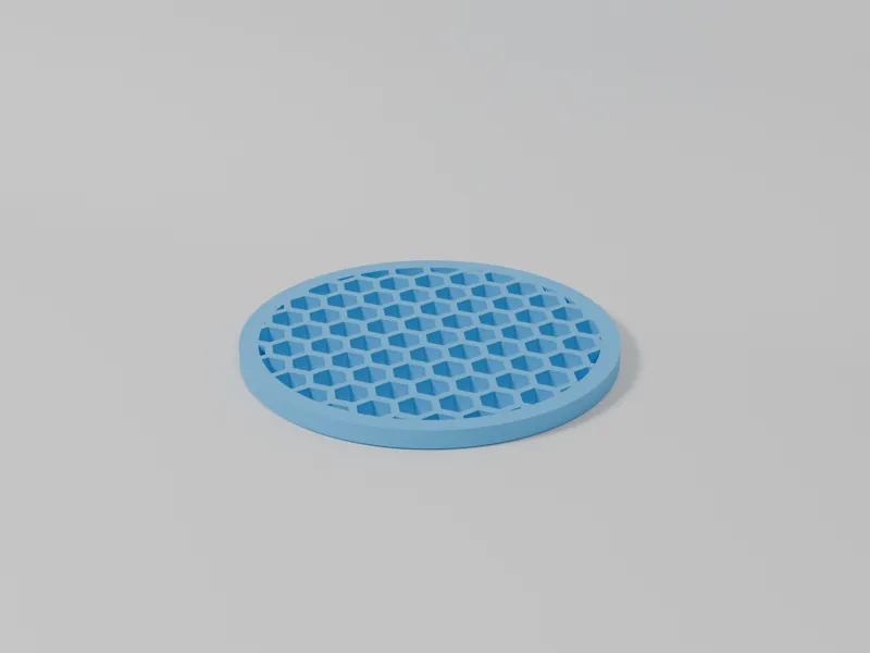 Hexagonal Grid Coaster – Round Honeycomb Design