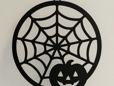 Halloween Spider Web with Pumpkin – Hanging Decoration