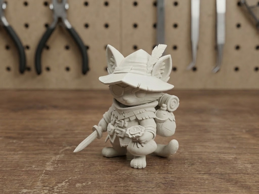 Adventurer Cat Figurine | Cute 3D Print