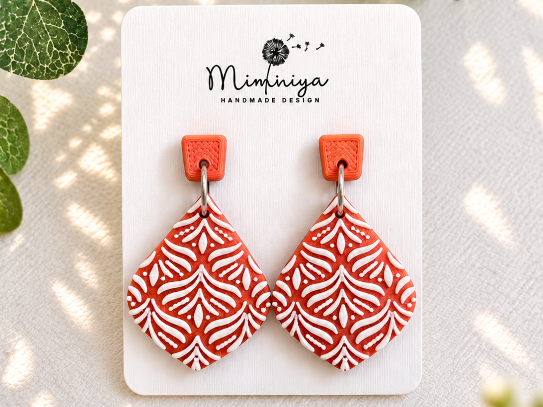 Floral Vine Teardrop Earrings - 1