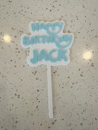 Happy Birthday Jack, includes "2" cake topper