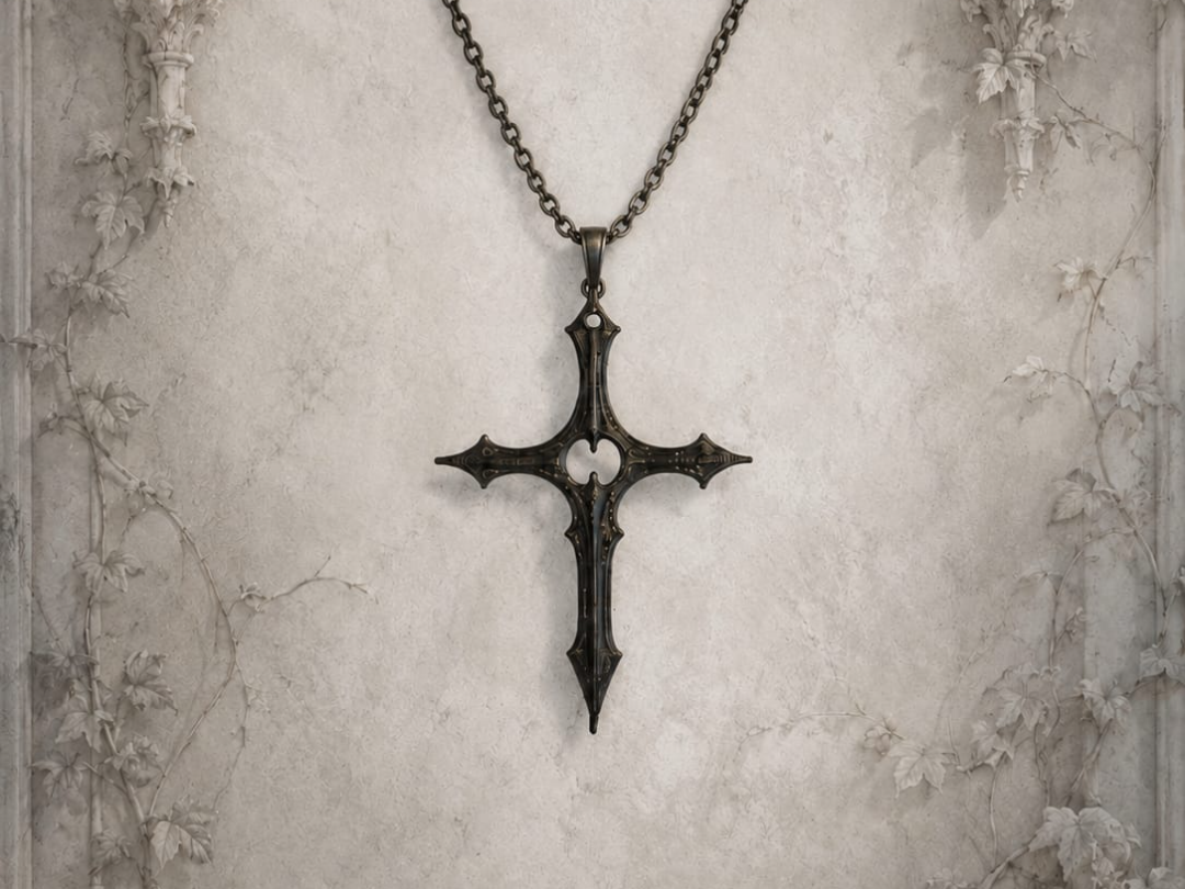 Collana croce gotica 10 Min