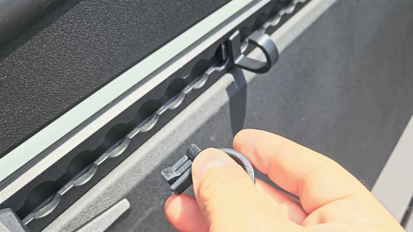 Cybertruck L-track grocery bag hooks