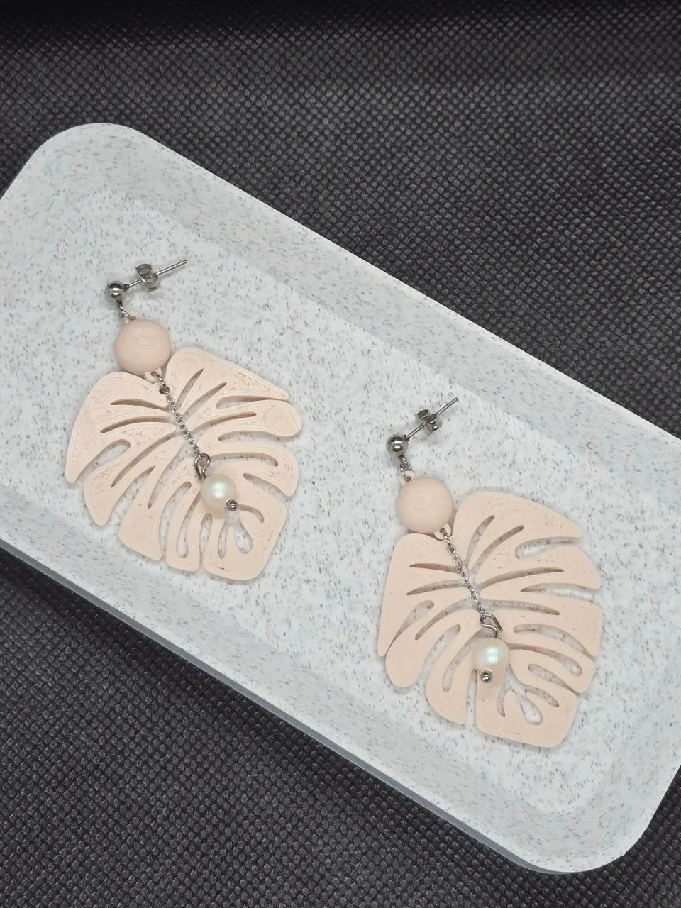 Earrings with leaves view 2
