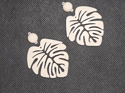 Earrings with leaves view 3