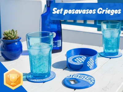 Your table style, Greek coaster set!