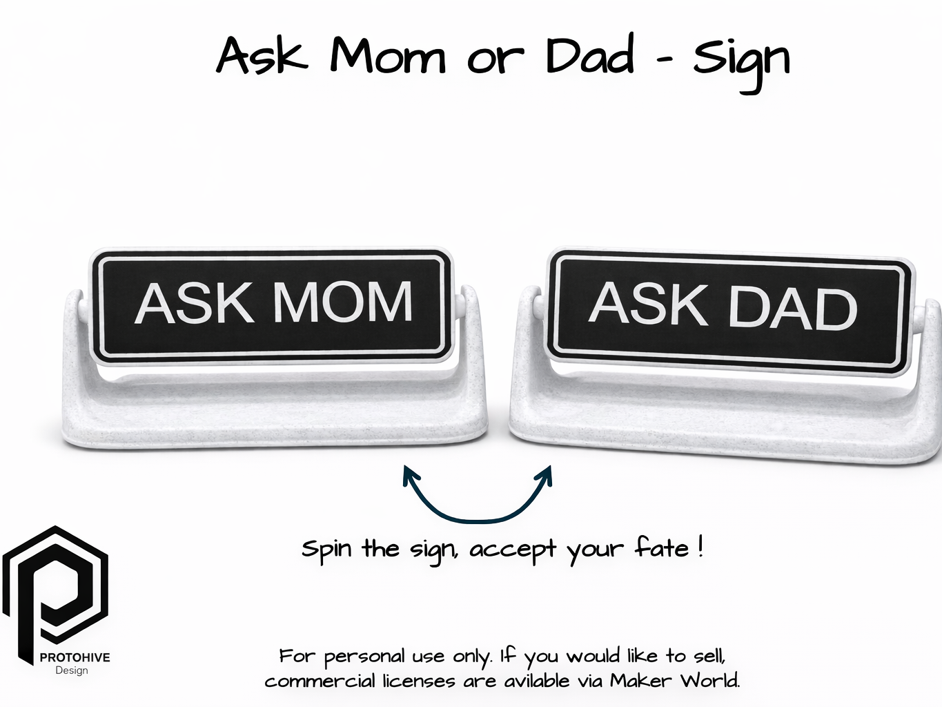 Ask Mom or Dad - Flippable Sign