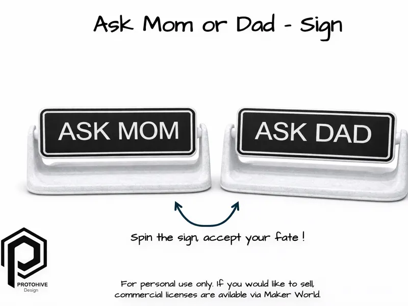 Ask Mom or Dad - Flippable Sign