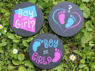 Baby Gender Reveal Party Untersetzer  Boy Girl